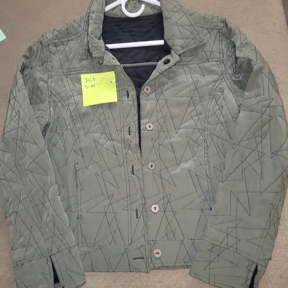 Jc1 Green Quilted Jacket with Button Closure